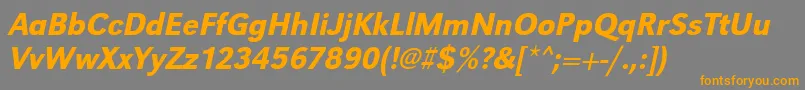 UrwgrotesktmednarOblique-Schriftart – Orangefarbene Schriften auf grauem Hintergrund