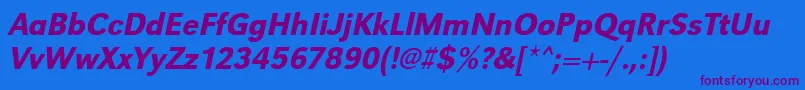 UrwgrotesktmednarOblique Font – Purple Fonts on Blue Background