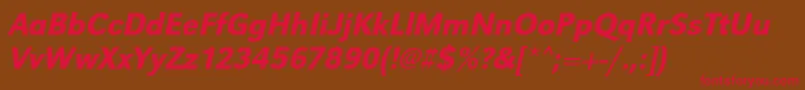 UrwgrotesktmednarOblique Font – Red Fonts on Brown Background
