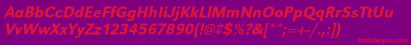 Weitere Informationen zur UrwgrotesktmednarOblique-Schriftart UrwgrotesktmednarOblique-Schriftart – Rote Schriften auf violettem Hintergrund