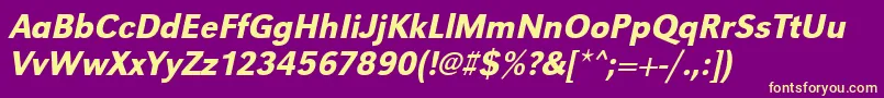 UrwgrotesktmednarOblique Font – Yellow Fonts on Purple Background