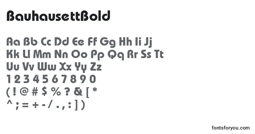 Schriftart BauhausettBold – Alphabet, Zahlen, spezielle Symbole