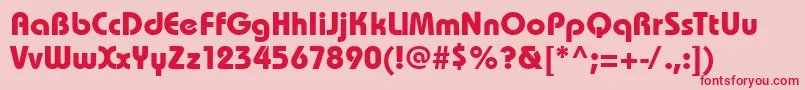 BauhausettBold Font – Red Fonts on Pink Background