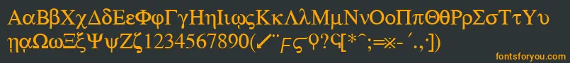 フォントGolifyRegular – 黒い背景にオレンジの文字