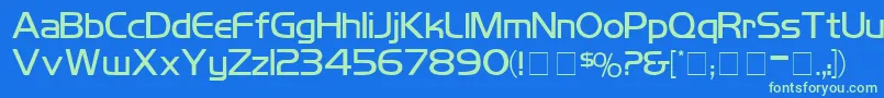 KoshgarianLightMedium Font – Green Fonts on Blue Background