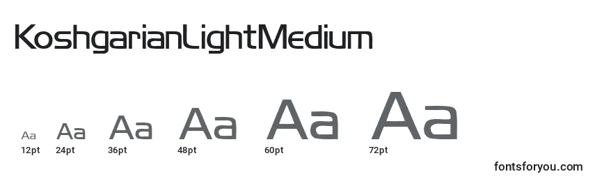 Размеры шрифта KoshgarianLightMedium