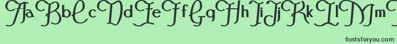 Fonte FestivalflourishBold – fontes pretas em um fundo verde