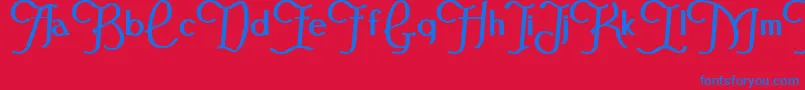 FestivalflourishBold Font – Blue Fonts on Red Background