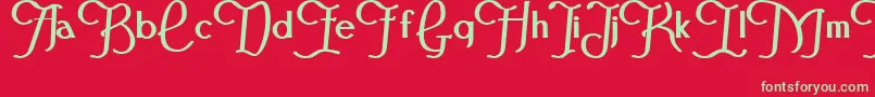 FestivalflourishBold Font – Green Fonts on Red Background