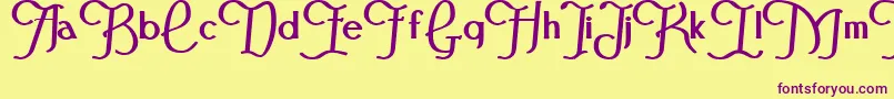 FestivalflourishBold Font – Purple Fonts on Yellow Background