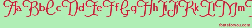 FestivalflourishBold Font – Red Fonts on Green Background