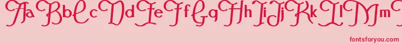 FestivalflourishBold-Schriftart – Rote Schriften auf rosa Hintergrund