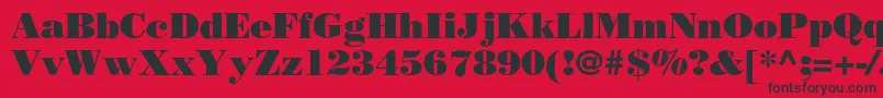 フォントBorjomiblackc – 赤い背景に黒い文字