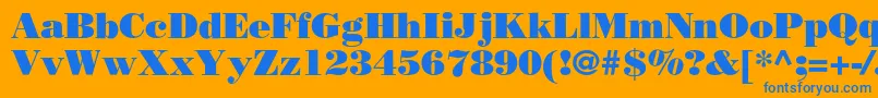 Borjomiblackc Font – Blue Fonts on Orange Background