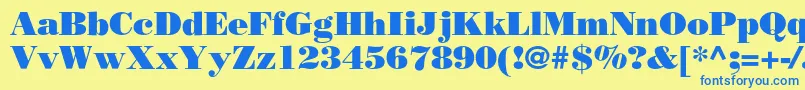 Borjomiblackc Font – Blue Fonts on Yellow Background