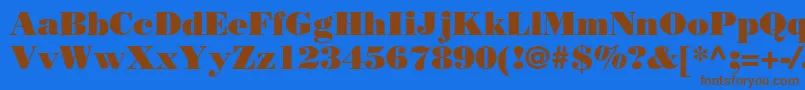 Borjomiblackc Font – Brown Fonts on Blue Background