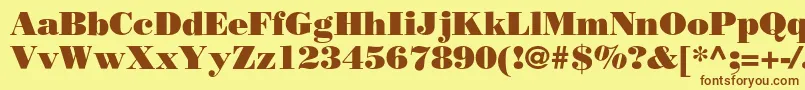 Borjomiblackc Font – Brown Fonts on Yellow Background