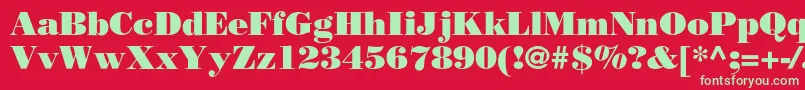 フォントBorjomiblackc – 赤い背景に緑の文字