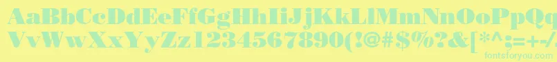 Borjomiblackc Font – Green Fonts on Yellow Background