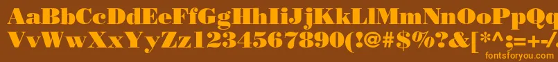Borjomiblackc Font – Orange Fonts on Brown Background
