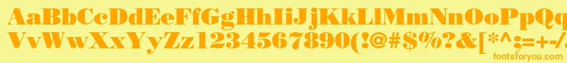 Borjomiblackc Font – Orange Fonts on Yellow Background