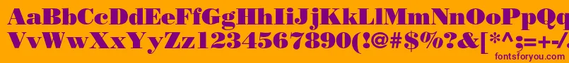 Borjomiblackc Font – Purple Fonts on Orange Background