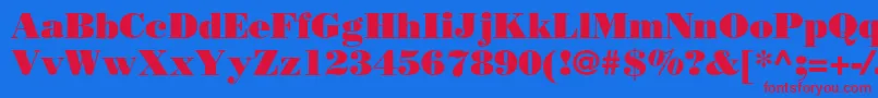 Borjomiblackc Font – Red Fonts on Blue Background