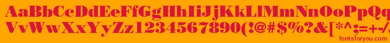 Borjomiblackc Font – Red Fonts on Orange Background