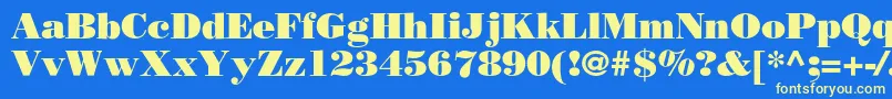 フォントBorjomiblackc – 黄色の文字、青い背景