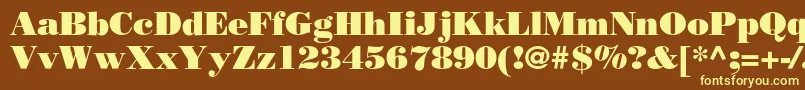 Borjomiblackc Font – Yellow Fonts on Brown Background