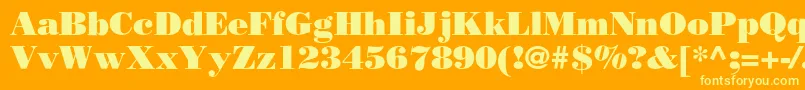 Borjomiblackc Font – Yellow Fonts on Orange Background