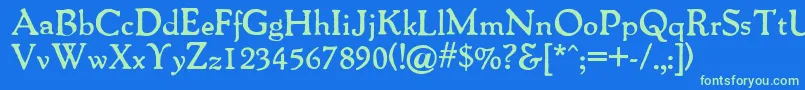 PackardAntiqueBold Font – Green Fonts on Blue Background