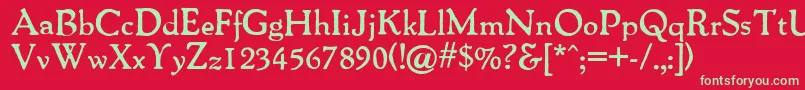 PackardAntiqueBold-Schriftart – Grüne Schriften auf rotem Hintergrund