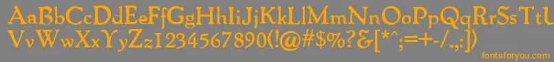 フォントPackardAntiqueBold – オレンジの文字は灰色の背景にあります。