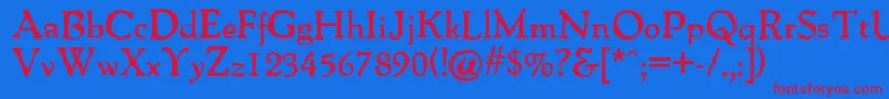 PackardAntiqueBold Font – Red Fonts on Blue Background