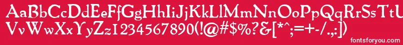 PackardAntiqueBold Font – White Fonts on Red Background