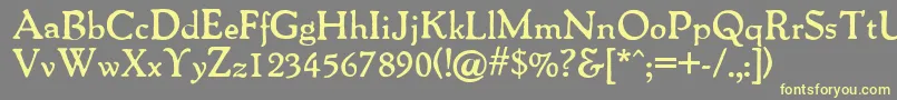 Weitere Informationen zur PackardAntiqueBold-Schriftart PackardAntiqueBold-Schriftart – Gelbe Schriften auf grauem Hintergrund