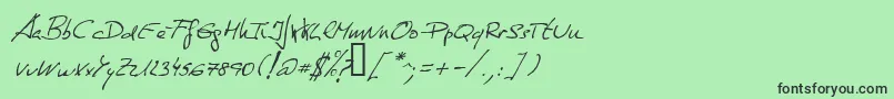 DeManu1Normalitalic Font – Black Fonts on Green Background