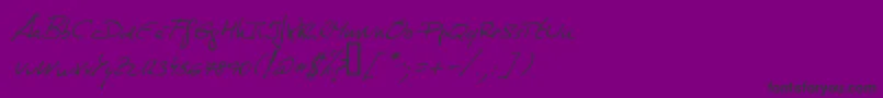 Czcionka DeManu1Normalitalic – czarne czcionki na fioletowym tle
