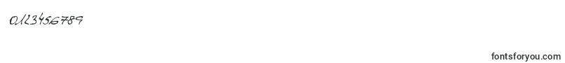 DeManu1Normalitalic-Schriftart – Schriften für Zahlen und Nummern