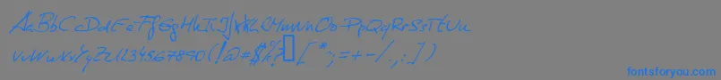 DeManu1Normalitalic Font – Blue Fonts on Gray Background