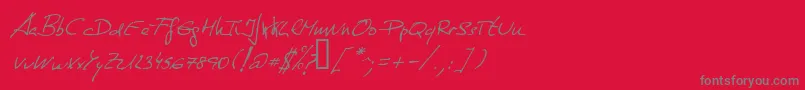 Шрифт DeManu1Normalitalic – серые шрифты на красном фоне