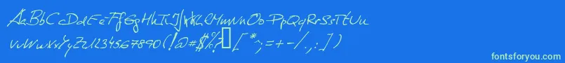More about DeManu1Normalitalic Font DeManu1Normalitalic Font – Green Fonts on Blue Background