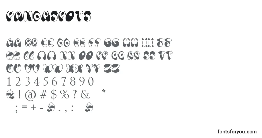 Schriftart PandaSpots – Alphabet, Zahlen, spezielle Symbole