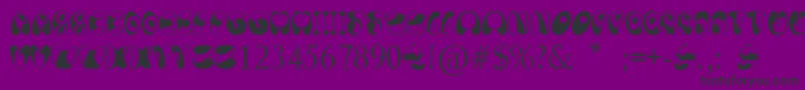 PandaSpots-fontti – mustat fontit violetilla taustalla