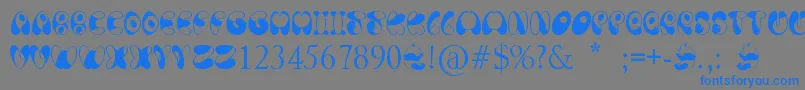 フォントPandaSpots – 灰色の背景に青い文字