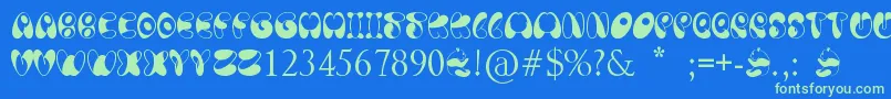 PandaSpots Font – Green Fonts on Blue Background