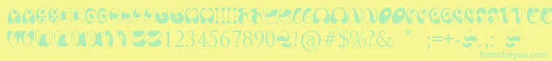 PandaSpots Font – Green Fonts on Yellow Background