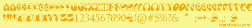 PandaSpots Font – Orange Fonts on Yellow Background