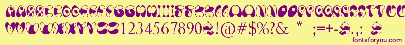 PandaSpots Font – Purple Fonts on Yellow Background